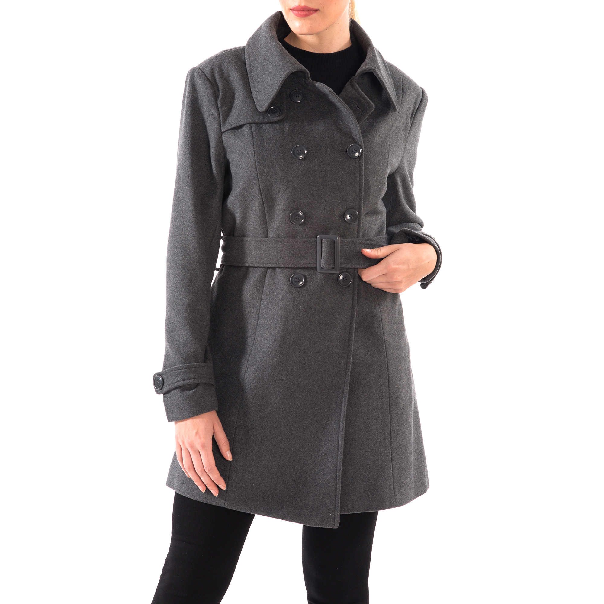 ジャケット・アウター Beaver Wool Double Breasted Overcoat YSERB Men's Winter Coat Classic Notched Collar Double